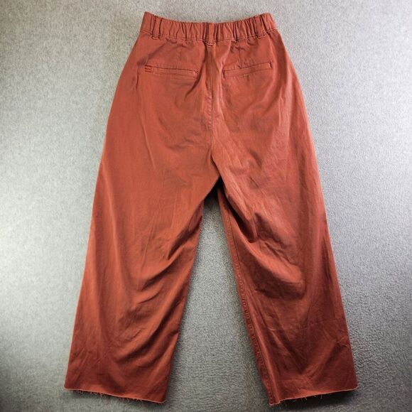BDG Urban Outfitters Pants Womens 4 Brown Wide Leg Cropped High Rise Raw Hem - Picture 15 of 16
